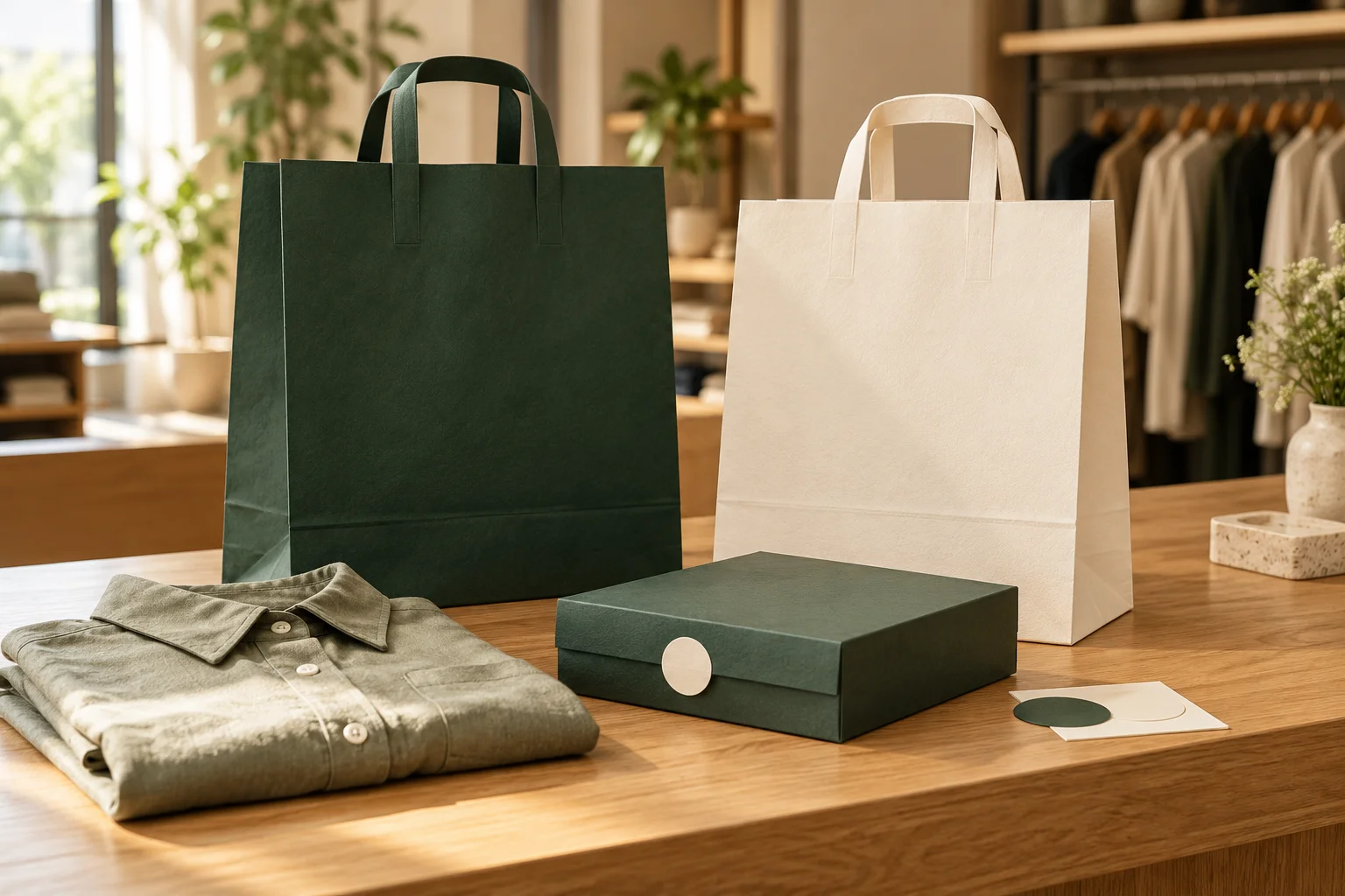 Illustration of paper packaging structures for retail brands