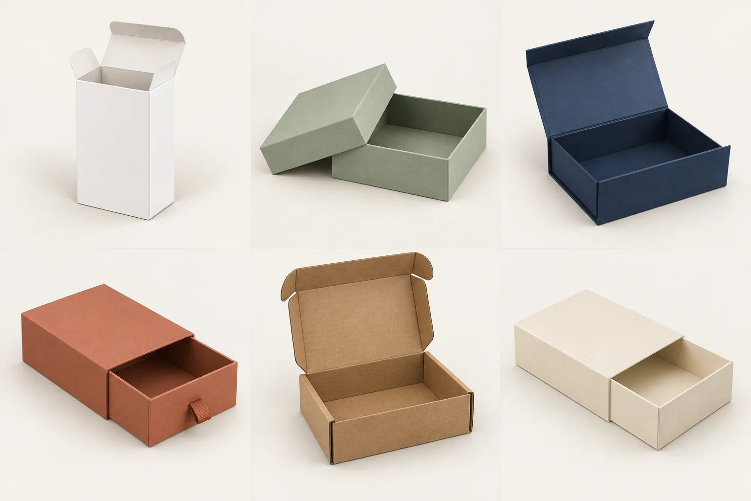 Concept illustration of folding cartons